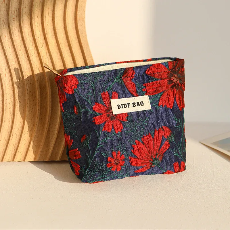 mini sac à cosmétiques portable rouge doux pour femme, petit sac de rangement pour serviettes hygiéniques, sac pour pièces de monnaie et clés, sac pour cartes bancaires portables