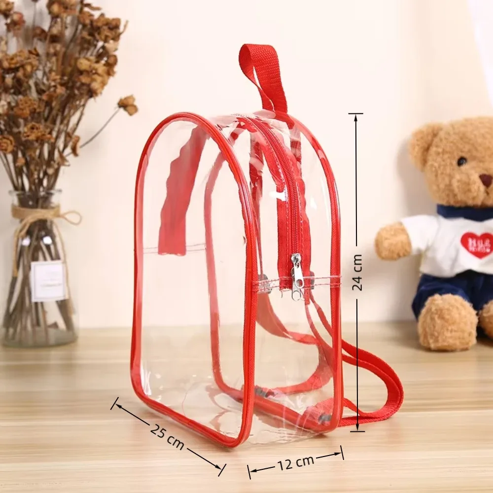 sac à dos transparent imperméable à la mode, petit sac à dos en pvc avec fermeture éclair, sac transparent pour téléphone portable, été