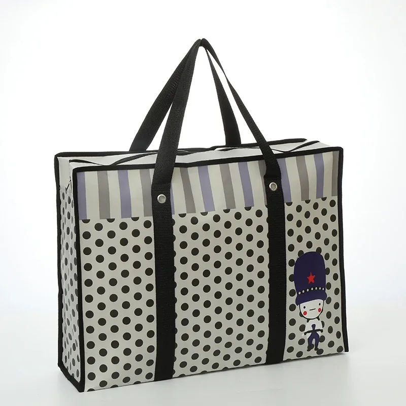 sac de rangement de couette non tissé de dessin animé portable, grande capacité, étanche, voyage, shopping, organisateur de jouets gt, sac plié