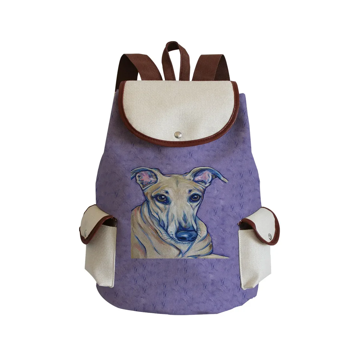 sac à dos personnalisé avec peinture à l'huile et imprimé de chien lévrier, sacoche de styliste durable pour shopping et voyage, accessoire d'extérieur décontracté pour femme