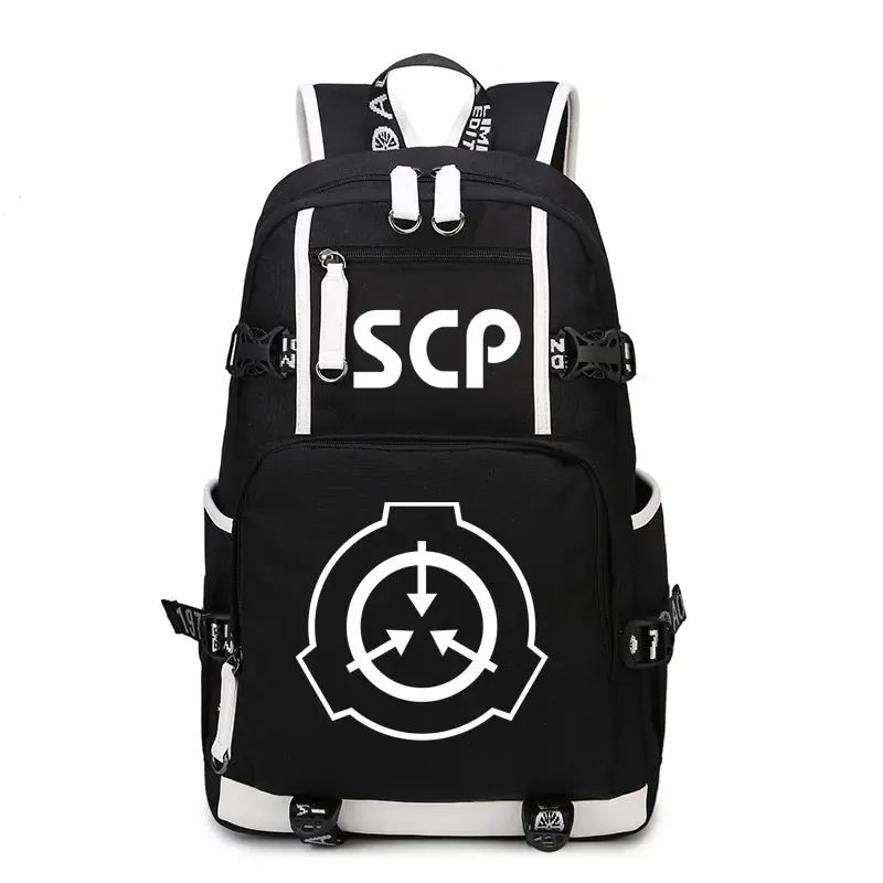 sac à dos scp secure contain protect, cartable noir, sacs d'école de dessin animé, sac à dos de voyage lumineux, sacs initiés par ordinateur portable usb