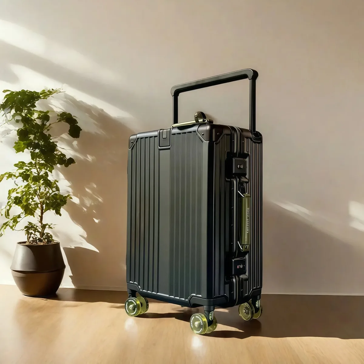 valise de chariot d'équilibre de voyage à guidon large avec roues silencieuses colorées serrure tsa bagage roulant matériau pc de grande capacité