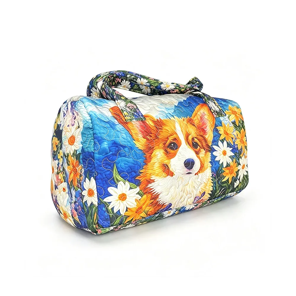 sac fourre-tout matelassé 3d mignon avec motif chat, citrouille d'halloween, feuilles d'automne et fleurs, sac à main de voyage unique, cadeau pour les amoureux des chats, sac à bandoulière