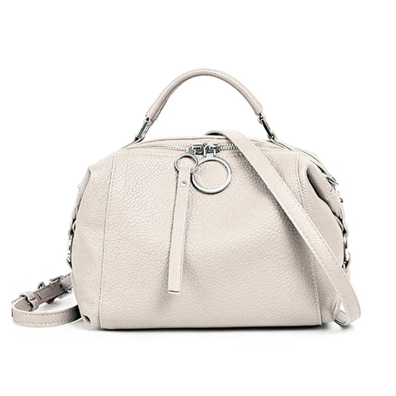 zency – sac à bandoulière noir de créateur pour femmes, sac à main en cuir véritable 100%, taille moyenne pour la vie quotidienne avec deux sangles