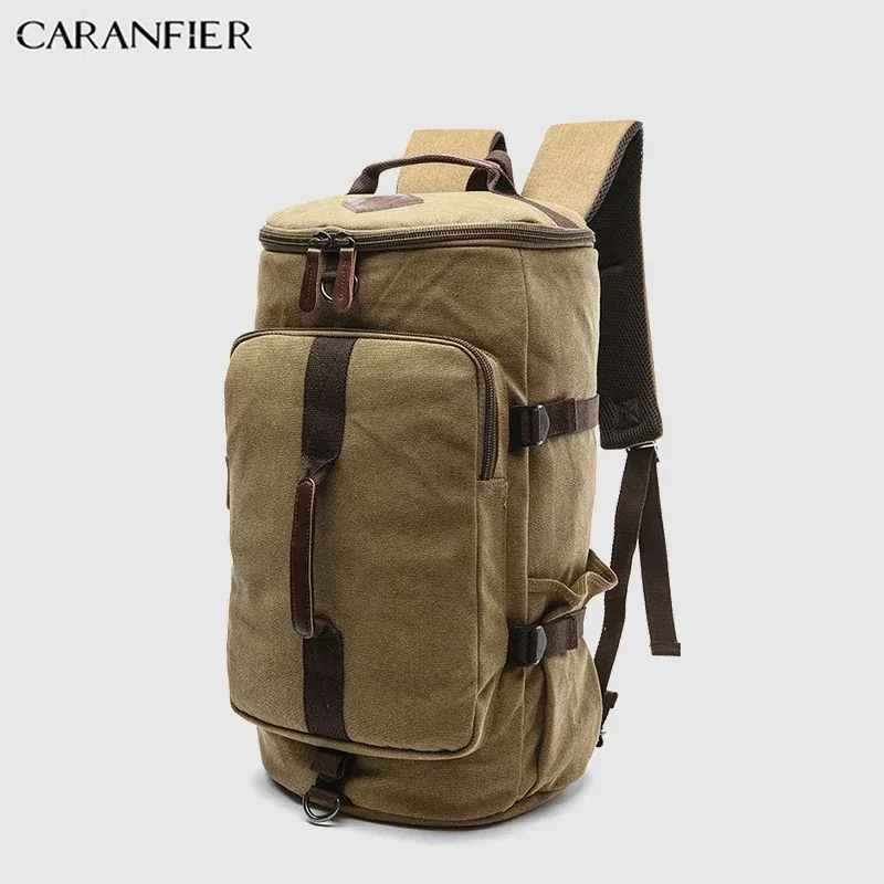 sac voyage toile multicouleurs poche latérale ouverture zip grande capacité décontracté polyvalent bandes cuir contraste vintage