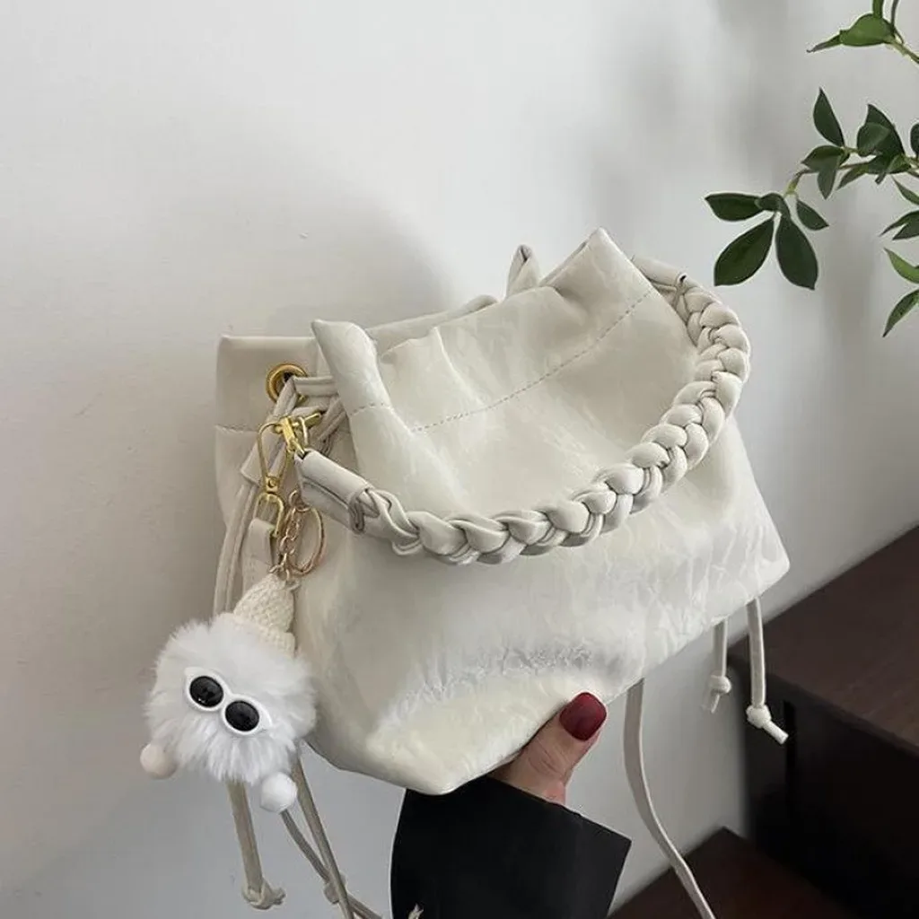 sacs fourre-tout pour femmes, sac seau moyen sophistiqué en pu, sac seau élégant pour femmes, sac à bandoulière pour les voyages courts et les trajets quotidiens