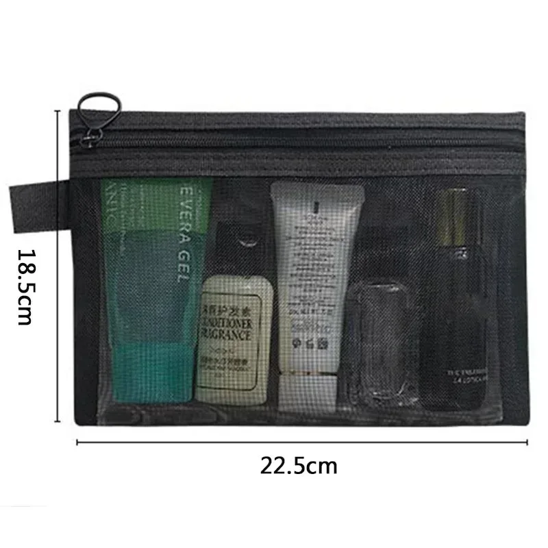 trousse de voyage pour pinceaux de maquillage, sac de rangement cosmétique et trousse de toilette pour hommes et femmes, organisateur d'outils de beauté, pochette en maille pour accessoires de lavage et de rangement
