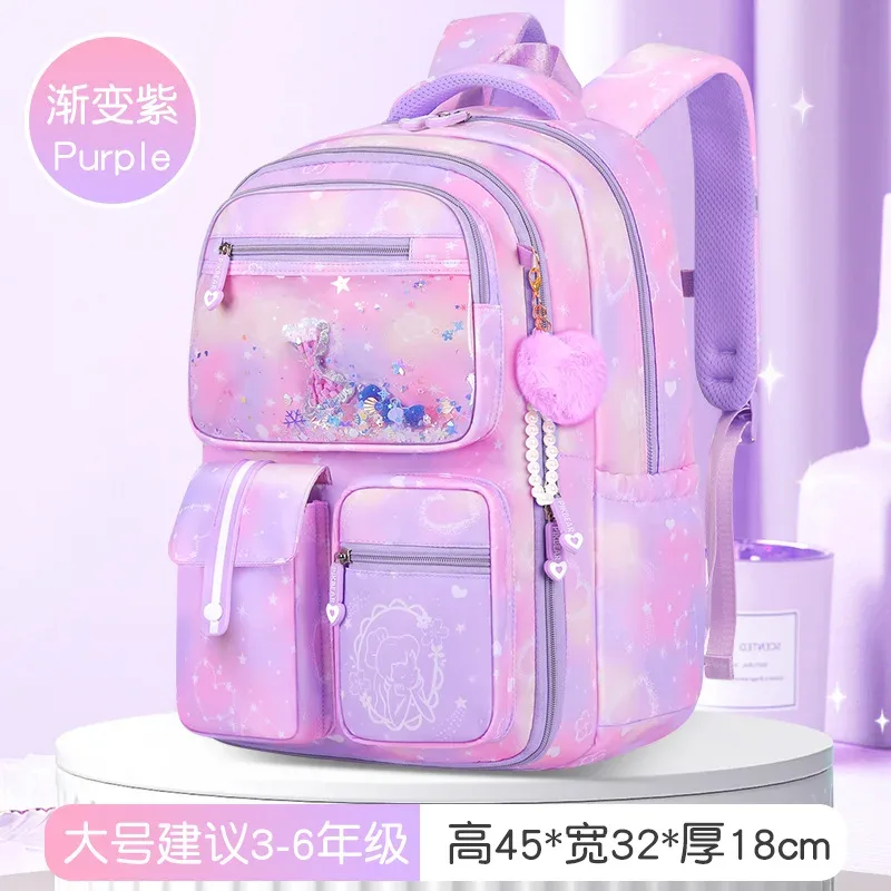 sac à dos pour enfants d'école primaire avec plusieurs poches, réduction de la charge, avec pendentif