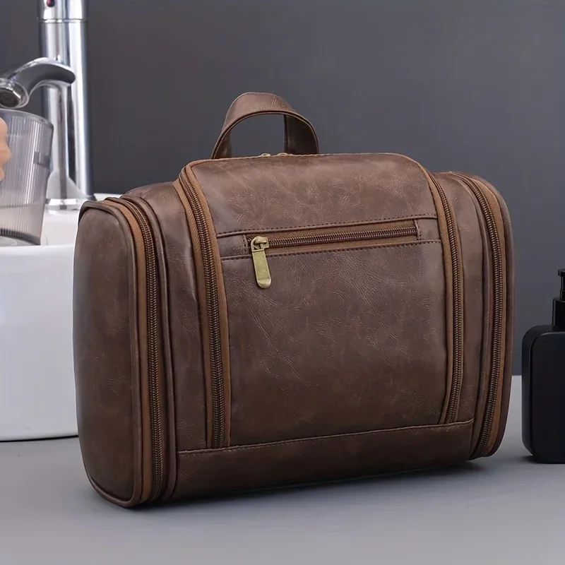 trousse de toilette de voyage unisexe grande capacité avec crochet, sac de rangement multi-compartiments, idéal pour les sorties quotidiennes, cadeau parfait pour hommes et femmes