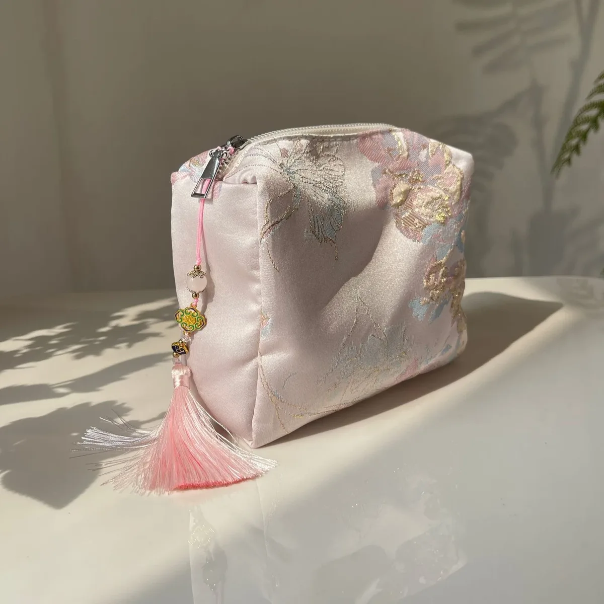 sac à cosmétiques floral pour femmes, organisateur de maquillage de voyage, pochette à fermeture éclair, sac de rangement, étui de beauté