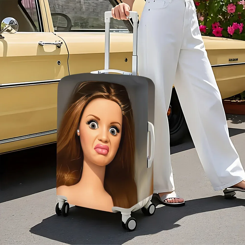 1 housse de bagage amusante avec imprimé visage de bébé pour bagages de 18 à 32 pouces ; accessoires de voyage anti-poussière et élastiques pour protéger efficacement vos bagages.