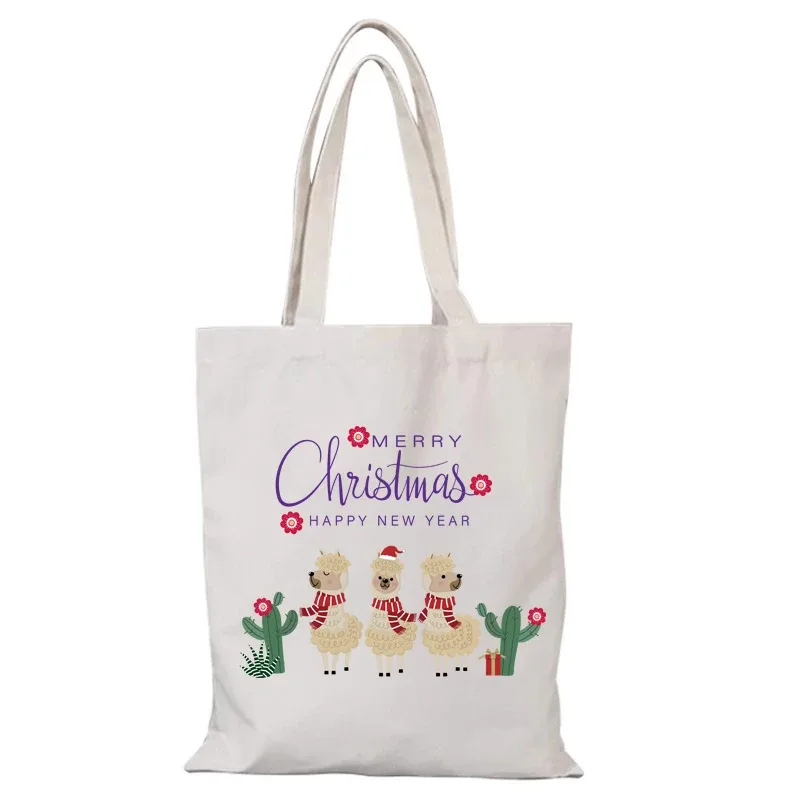 dessin animé dame sacs cadeaux de noël femmes sac à bandoulière mode homme sac fourre-tout nouveaux sacs à main eco shopper shopping plage tissu toile