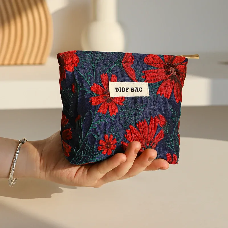 mini sac à cosmétiques portable rouge doux pour femme, petit sac de rangement pour serviettes hygiéniques, sac pour pièces de monnaie et clés, sac pour cartes bancaires portables