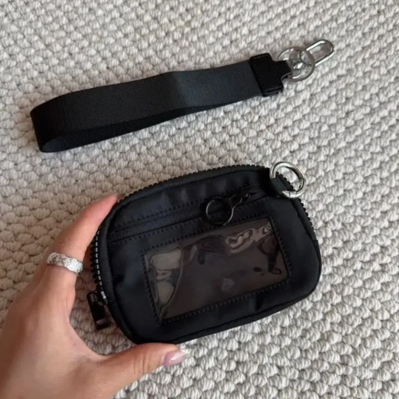 sacs à monnaie imperméables à double couche avec fermeture éclair, pochette portefeuille de grande capacité, porte-carte d'identité bancaire, sacs de rangement pour clés de cartes de crédit