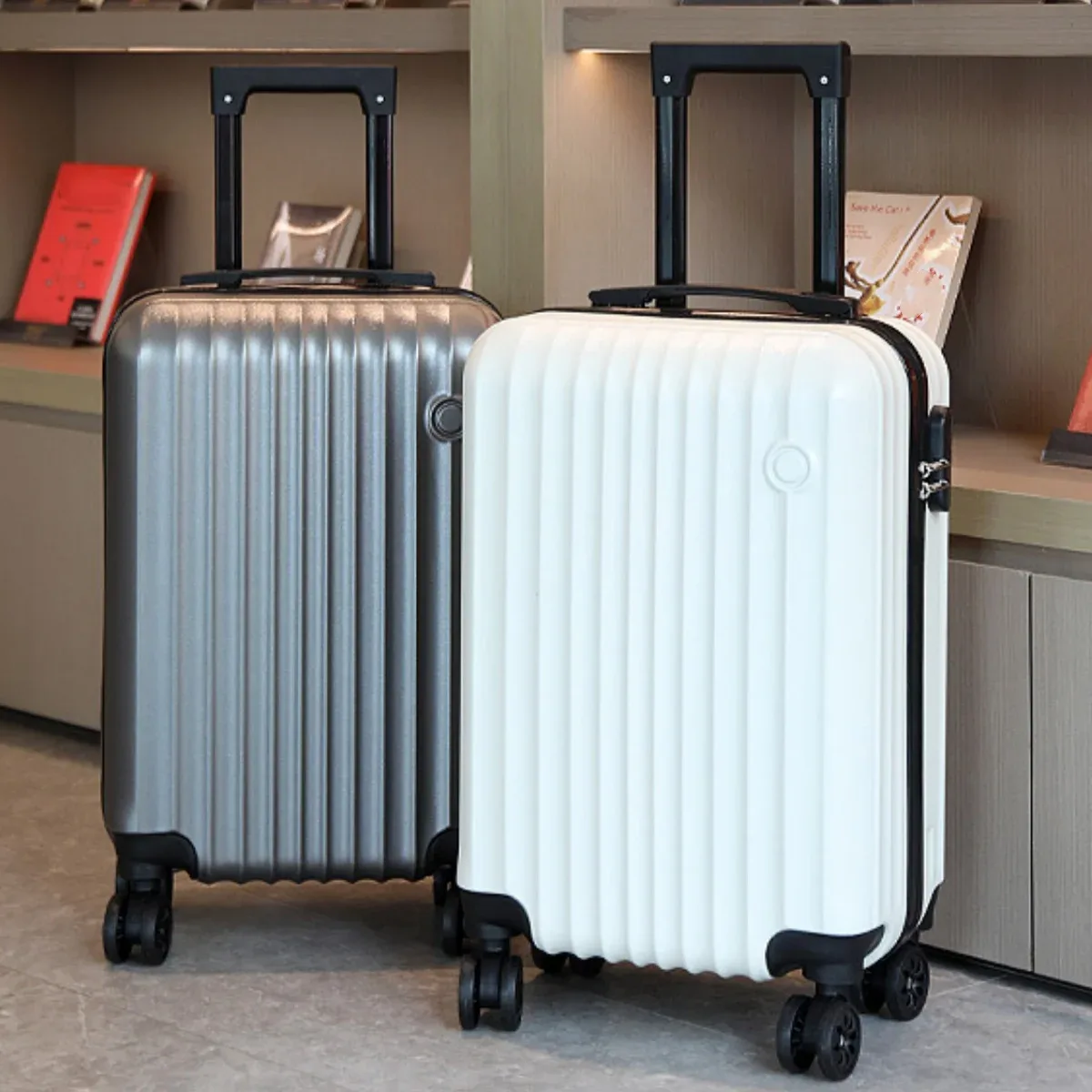1 pièce, valise à bagages de 20 pouces, boîtier de chariot, serrure à combinaison, roues universelles, matériau de coque rigide PC, rangement en couches