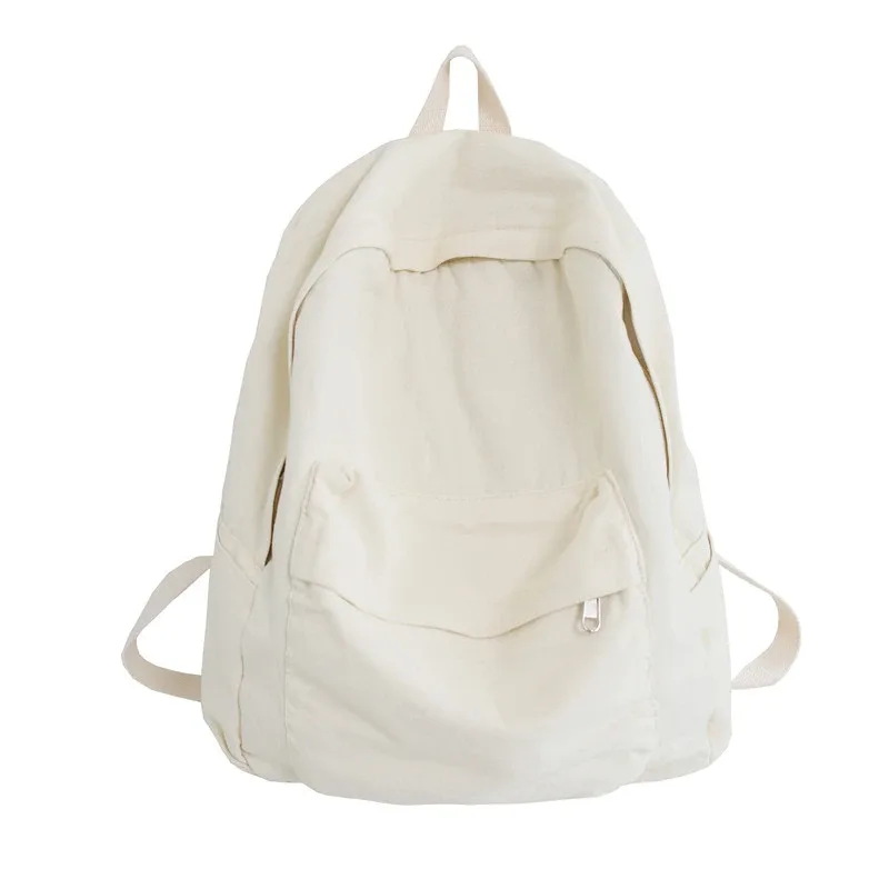 hocodo couleur unie toile femmes sac à dos mode unisexe étudiant sacs d'école pour adolescent sac à dos grande capacité voyage sac à dos