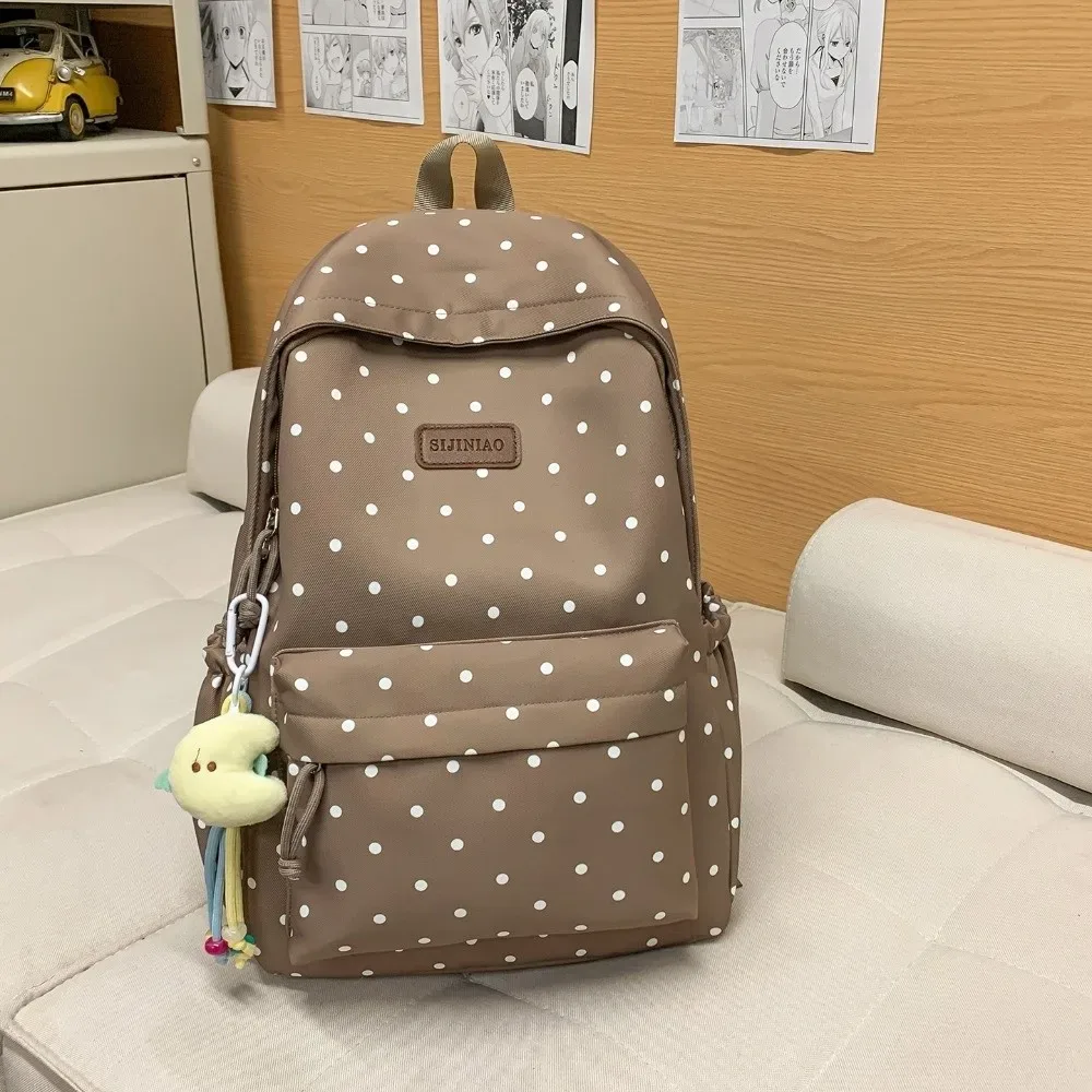sac à dos quotidien à double bandoulière à pois, grande capacité, mignon, léger et durable, idéal pour les voyages, l'école et le bureau