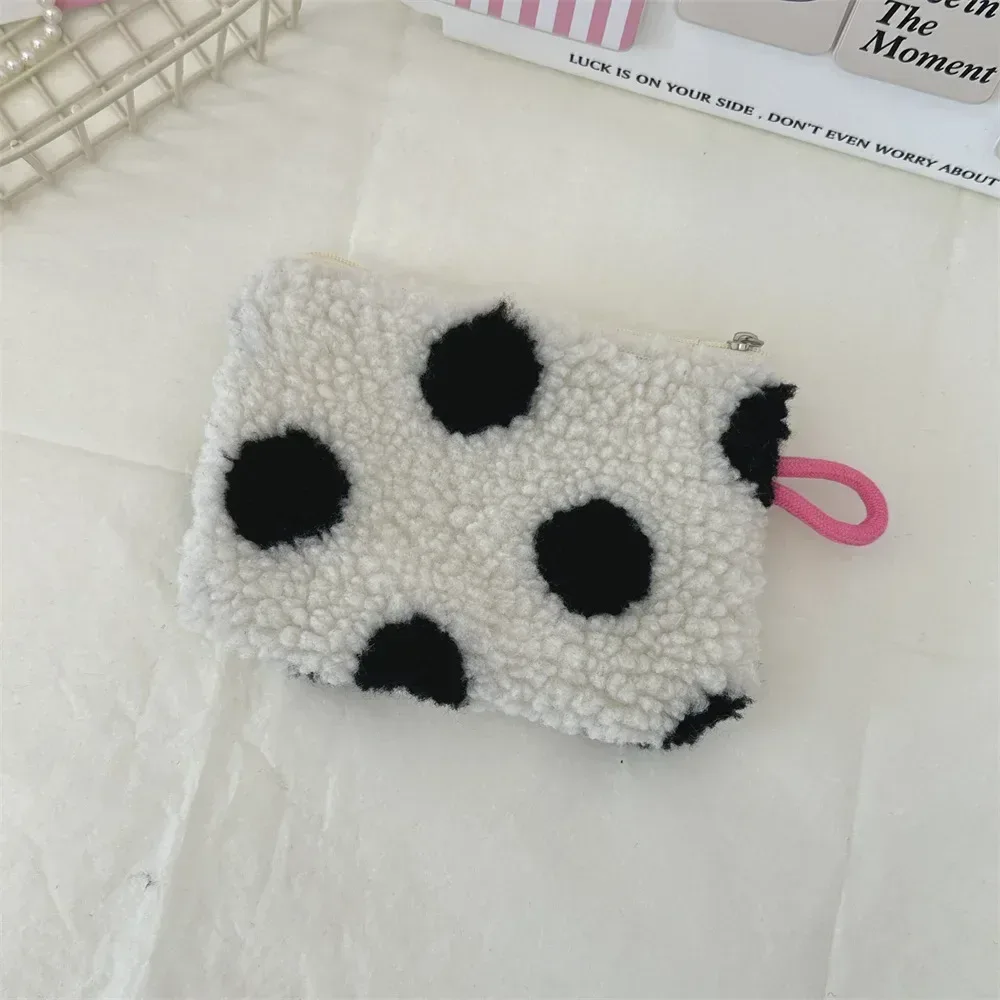 petit sac de rangement portable en peluche douce pour femme, trousse de maquillage, sacs à main, pochette à fermeture éclair, sac à main moelleux, sacs à cosmétiques en fourrure pour femme