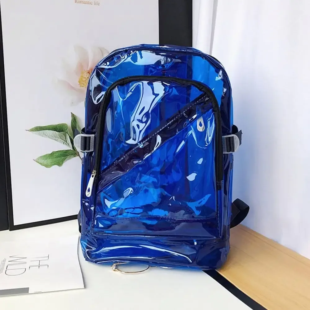 sac à dos d'école en plastique transparent pour femme, version coréenne, sac à dos en msi, document de bonbons, printemps et été