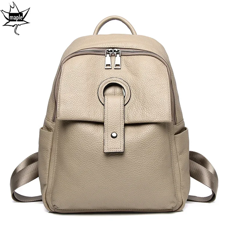 sac à dos de voyage en cuir véritable pour femme, sac à dos d'école pour adolescentes, sac à dos en peau de vache souple, mode classique, nouveau