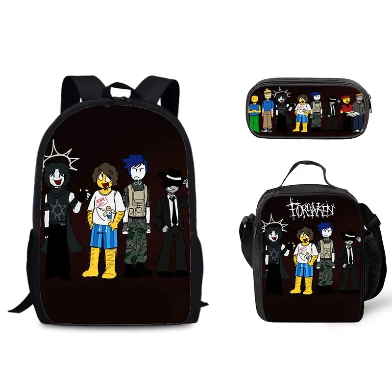 sac dos nylon personnages dessins animés fond noir format grand volume usage étudiant voyage