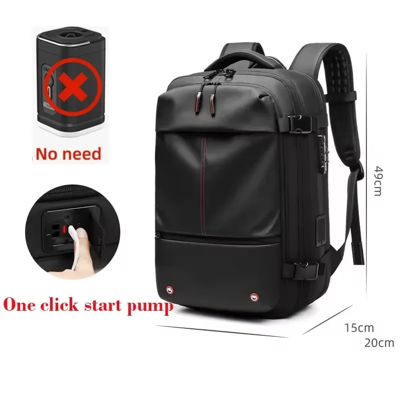 sac à dos de voyage à compression sous vide pour hommes, pour ordinateur portable 17 pouces, escarpins d'affaires, sac à dos d'école de grande capacité, sac à dos de randonnée élargi