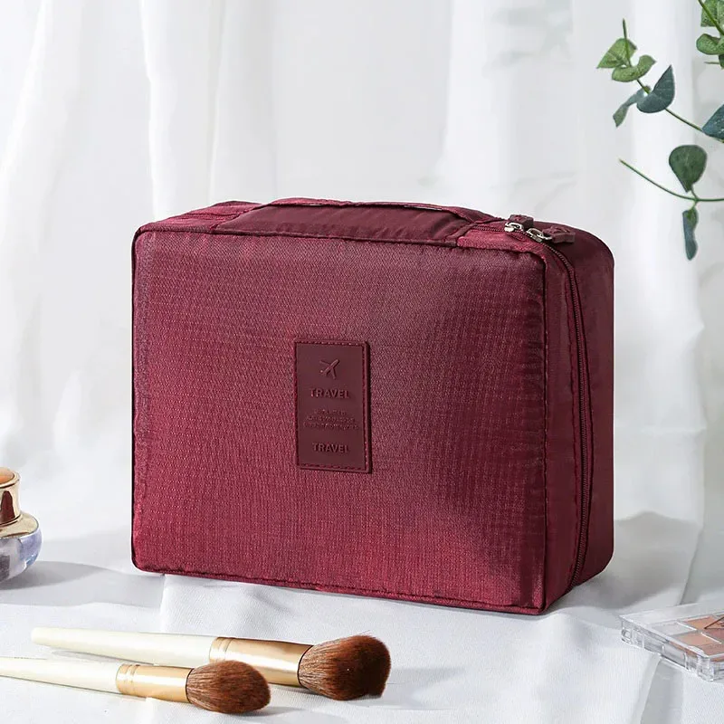 trousse de toilette de voyage à imprimé floral, organiseur de cosmétiques imperméable avec poignée pour femmes et filles