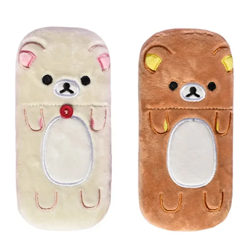 mignon rilakkuma peluche boîte à lunettes kawaii étui à lunettes dessin animé étui à lunettes organisateur étuis à lunettes
