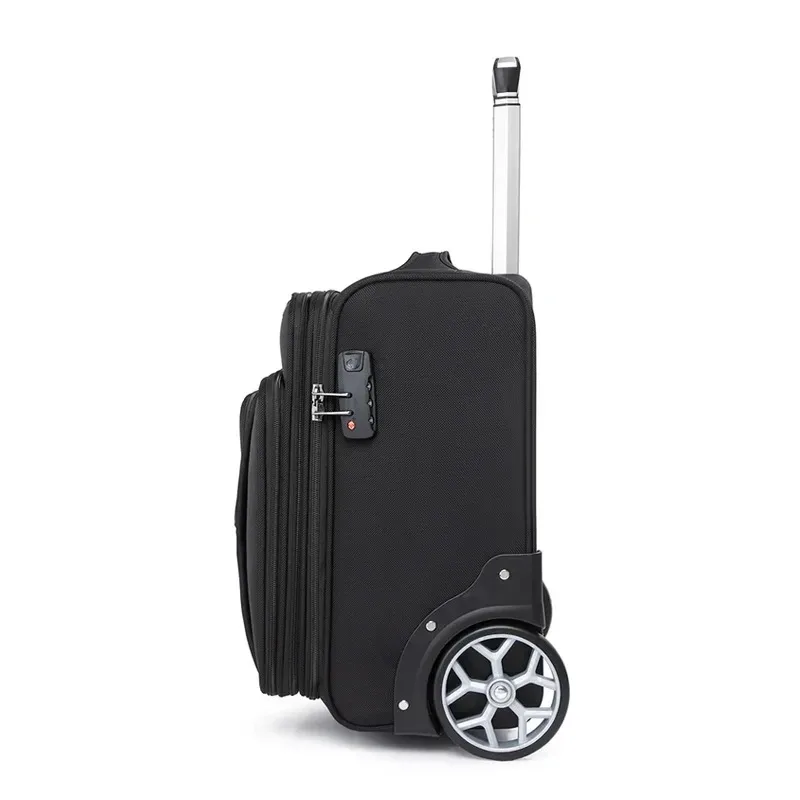 valises de voyage de 19 pouces, bagages à roulettes, sac d'affaires pour ordinateur portable, valise à roulettes en tissu oxford avec grandes roues, bagage à main
