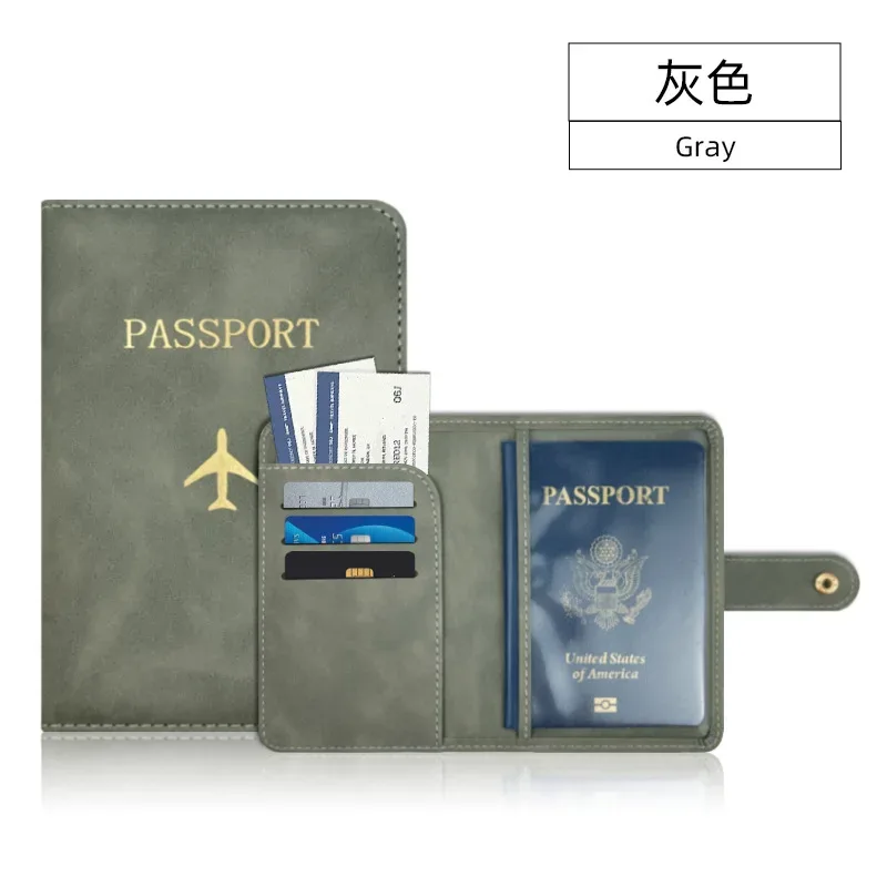 couverture de passeport à loquet d'avion unisexe, couverture de passeport de voyage, porte-carte d'identité, porte-carte de crédit, porte-passeport, accessoires de voyage