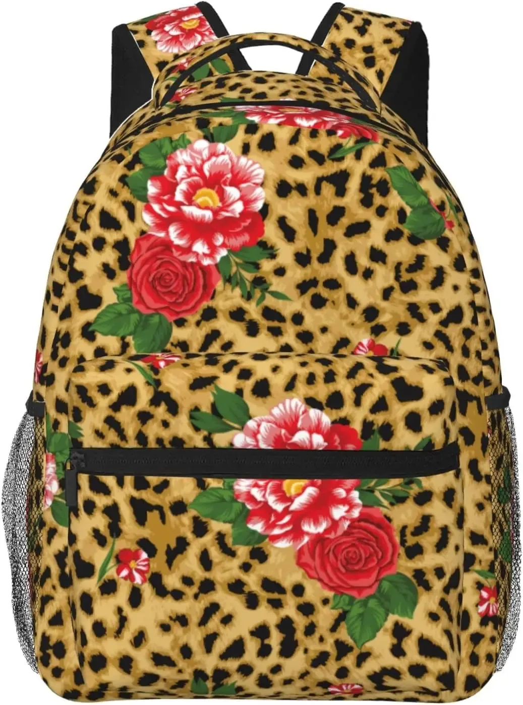 sac à dos léger à motif de fleurs roses rouges pour hommes et femmes, sac à dos universitaire, sac à dos décontracté, sac de voyage pour ordinateur portable