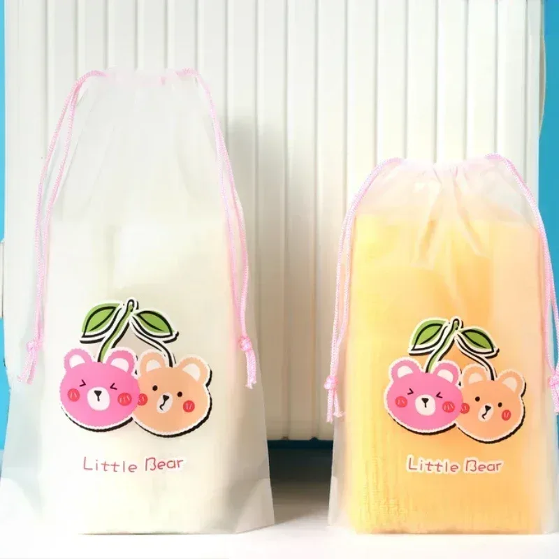 sac de rangement de voyage en plein air, mignon pvc étanche transparent conviviale ré, sac de proximité wstring, sac de toilette cosmétique portable, trousse de toilette, ensemble de 3 pièces