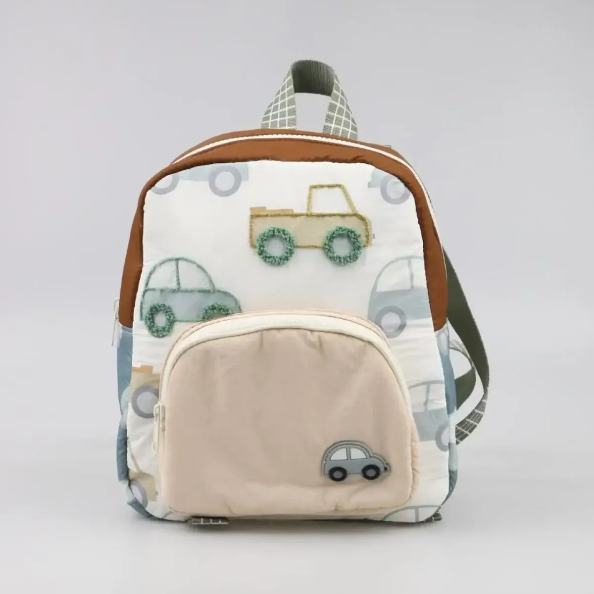 sac à dos brodé de voiture personnalisé pour enfants, sac d'école doux et léger pour tout-petits, sac préscolaire réglable pour garçons et filles