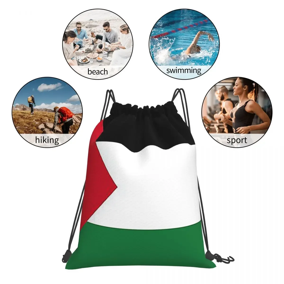 sacs à dos avec drapeau de la palestine, sacs portables à cordon, sacs de sport, sacs à livres pour hommes, femmes, étudiants
