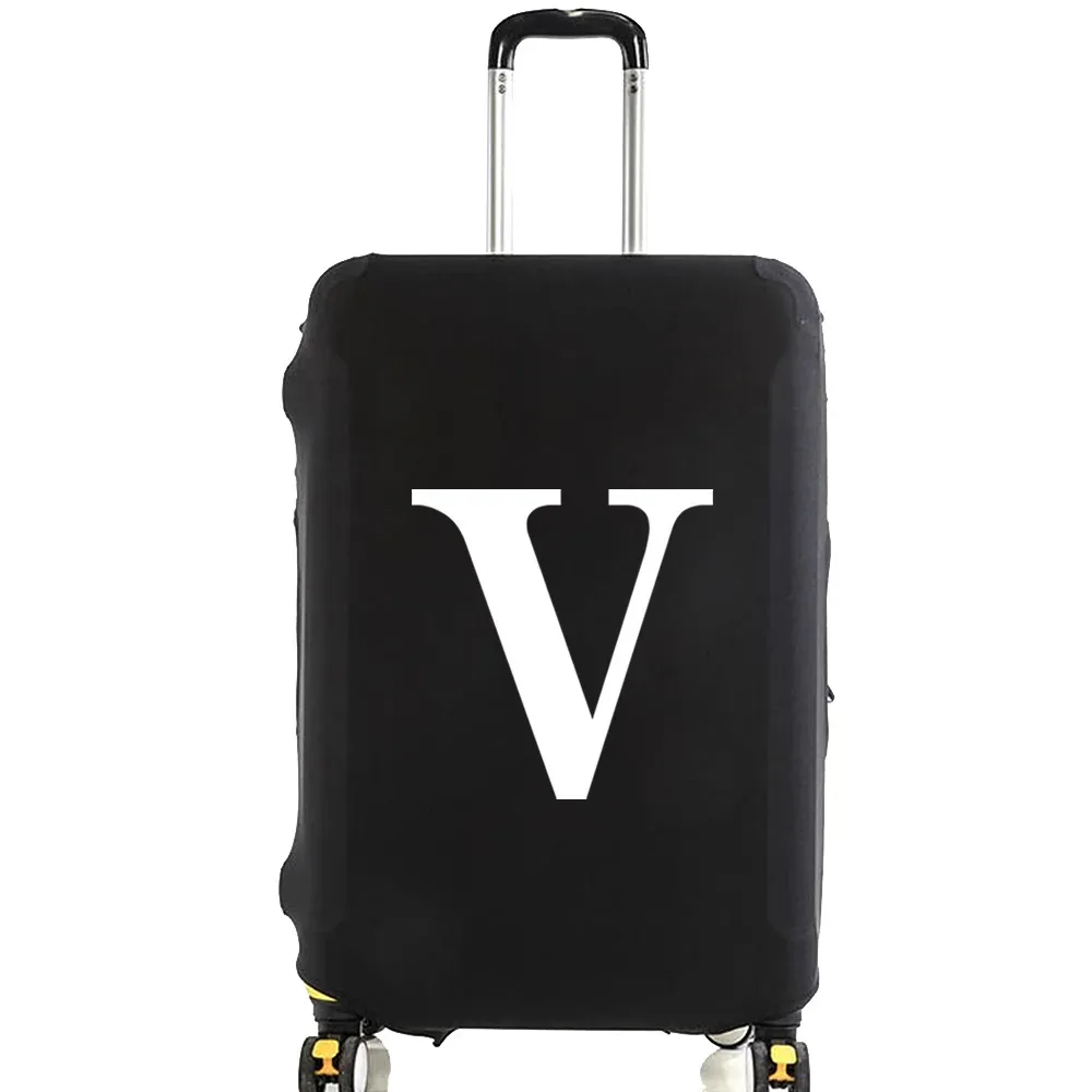 juste de bagage unisexe avec motif de lettre blanche, sacs à poussière élastiques, valise à roulettes, étui à la mode, accessoires de voyage, 18 "-32"