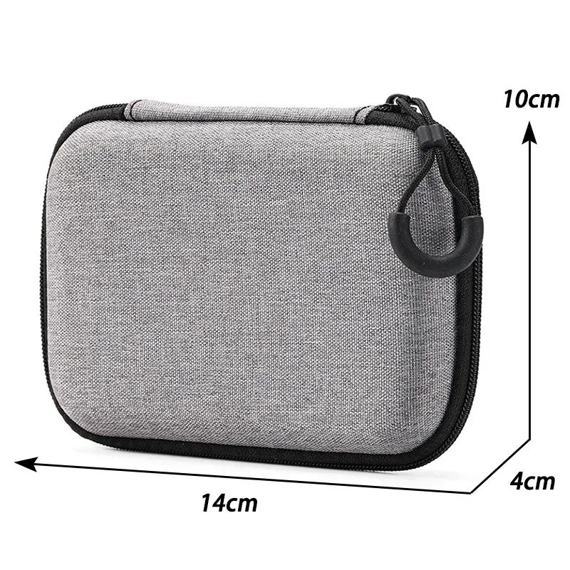 mini sac de rangement gris pour produits numériques, étui de protection antichoc, portable, sauna, téléphone, câble de données usb, chargeur u stick