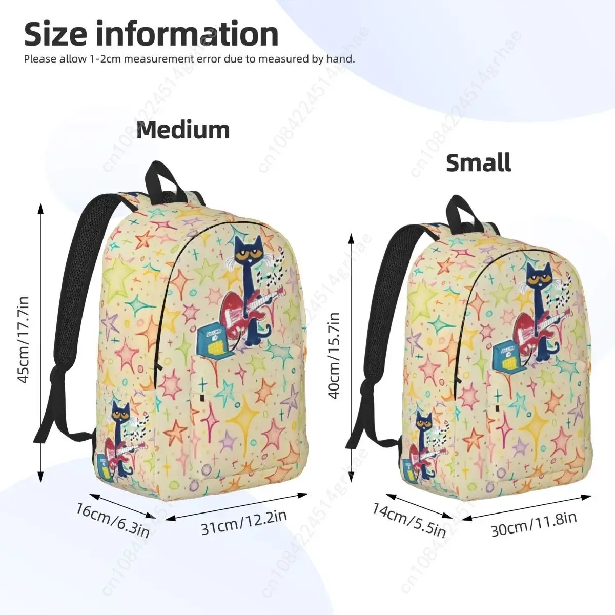 sac à dos décontracté pete le chat « i love my white shoes » pour homme et femme, idéal pour l'école, le travail, les activités de plein air, avec motif de chats de dessin animé