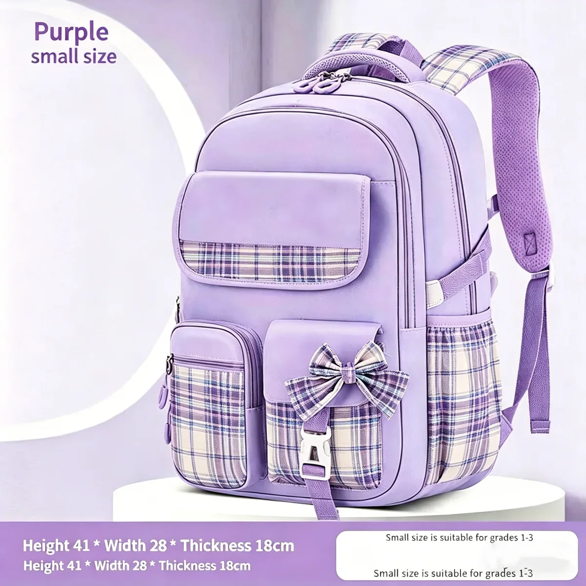 sac à dos à carreaux pour enfants, protection de la colonne vertébrale, sac étanche léger, grande capacité, élèves du primaire, filles, nouveau
