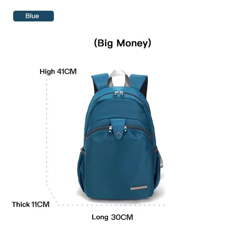 foueissac à dos en toile de nylon imperméable pour femme, sac d'école de voyage, sac de sport décontracté, grande capacité, mode, filles, 2587-11