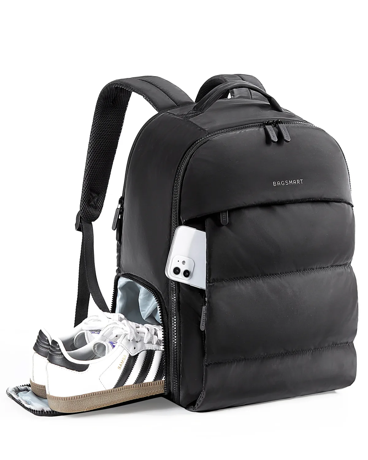 sac dos beige pvc décontracté compartiments chaussures bijoux grande capacité résistant eau week end affaires commute