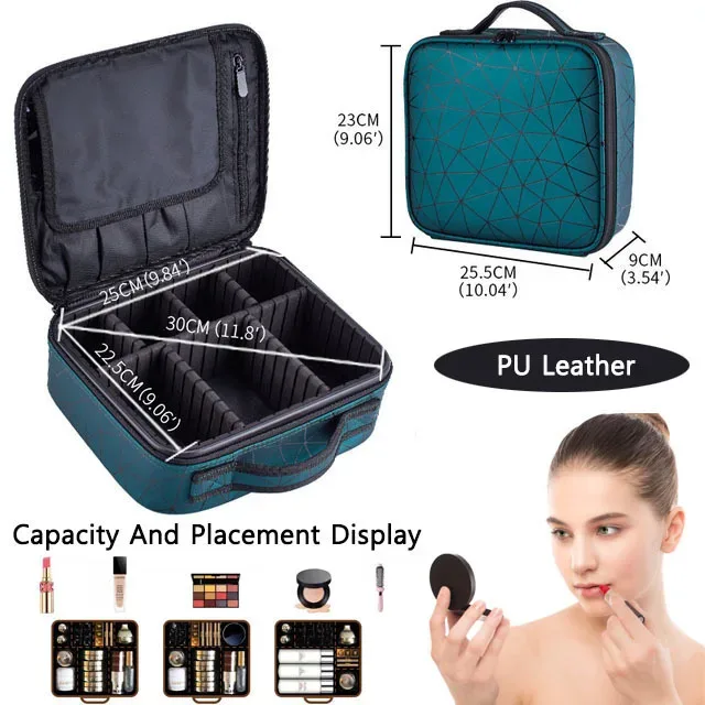 trousse de maquillage portable, boîte professionnelle, sac de rangement de maquillage, sac à cosmétiques étanche pour femmes pour voyage