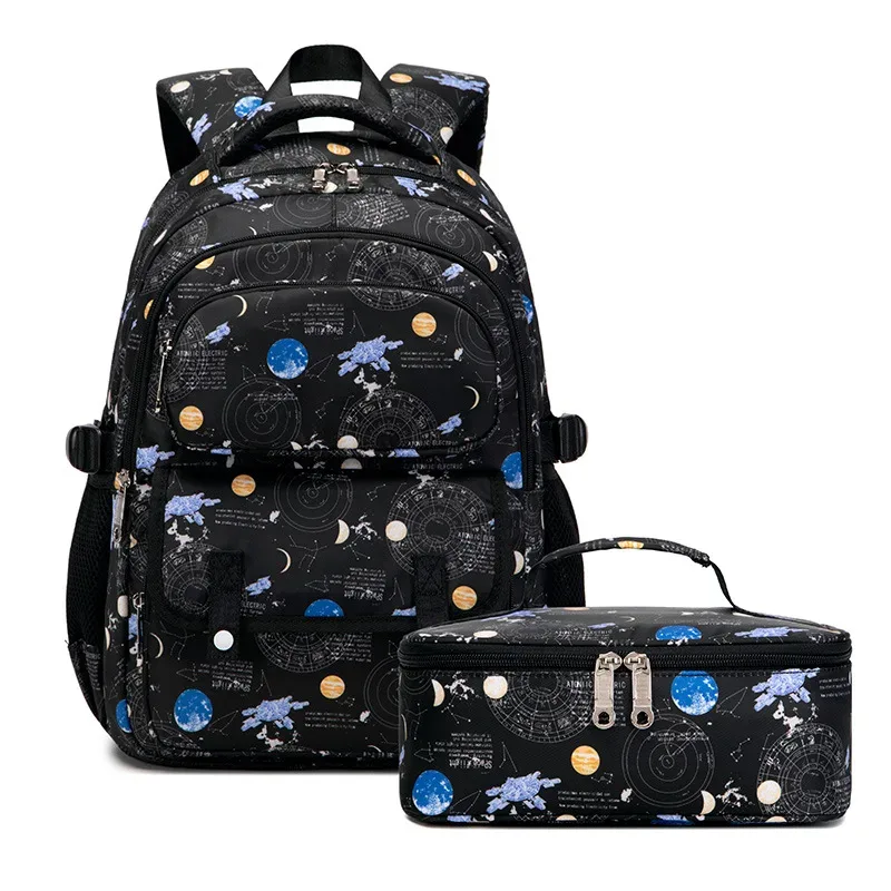 sac à dos imprimé galaxy space avec sac à lunch isotherme pour garçons et enfants, sac à dos pour la rentrée scolaire, sac à dos de voyage, mochila, cadeau