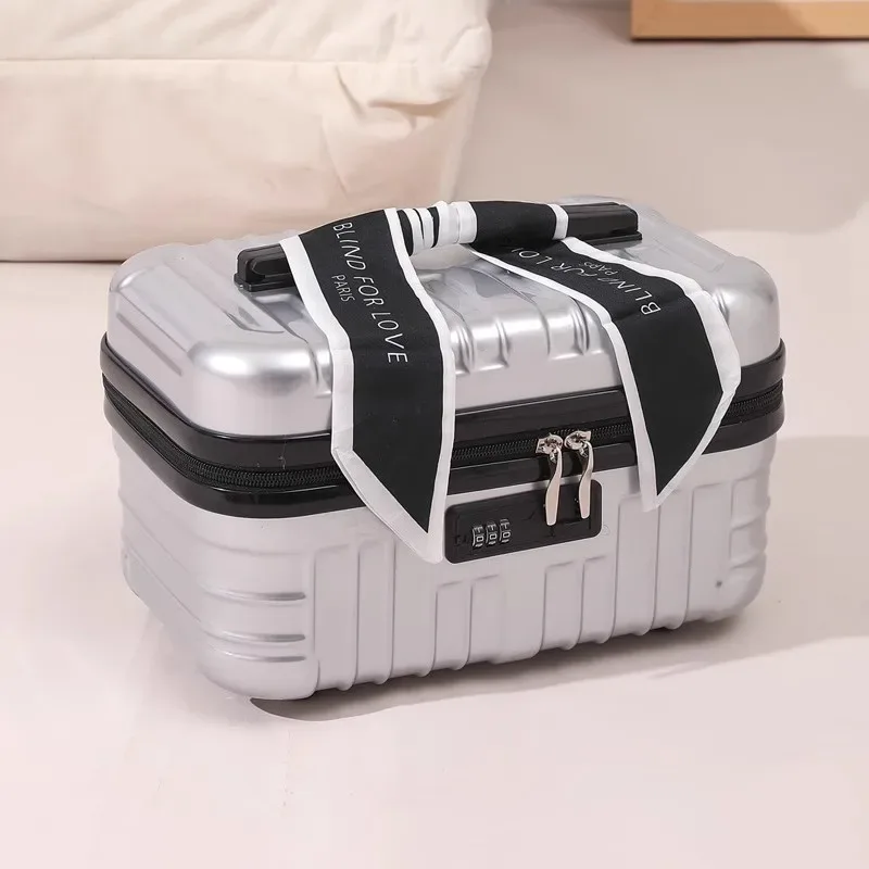 trousse cosmétiques abs noire blanche solides polyvalentes femmes voyage compression poignée confortable grande capacité séparation sèche humide organisée