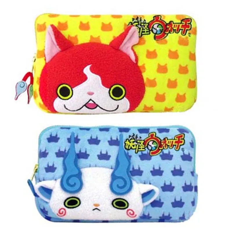 nouveau mignon yo-kai montre jibanyan komasan filles enfants femme en peluche maquillage sacs à cosmétiques étuis de rangement sacs à crayons pour les enfants