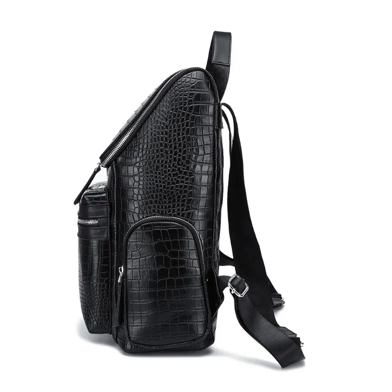 sac à dos en cuir d'alligator pour hommes, sac pour ordinateur portable d'affaires, sacs à dos de voyage de grande capacité, cartable pour étudiants