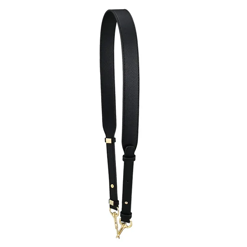 sac large en cuir à motif croisé, sac à bandoulière réglable en autruche noir, sangle en cuir, accessoire de sac de haute qualité