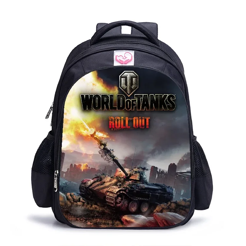 sac à dos de jeu du monde des chars pour enfant et adolescent, 16 pouces, pour livre, garçons et garçons