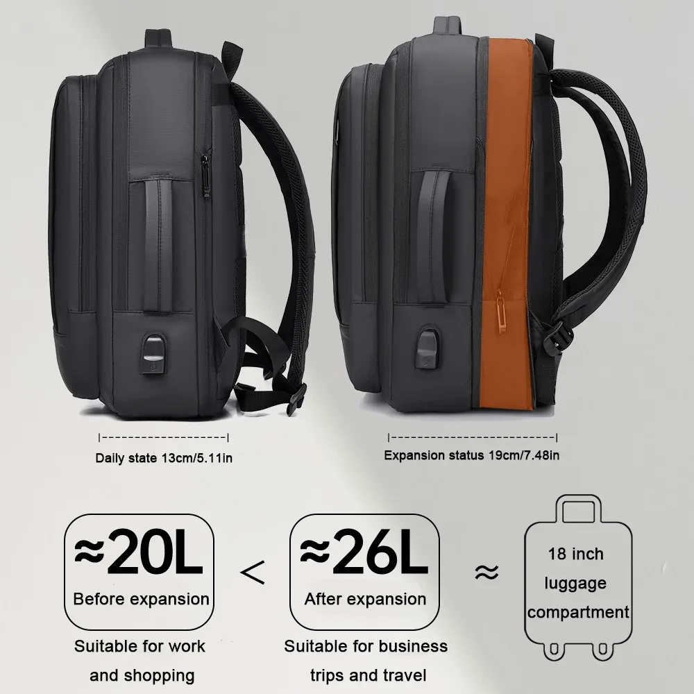 nouveau sac à dos de voyage extensible de grande capacité pour hommes et femmes, sac à dos de transport simple, sac d'ordinateur, sac à dos d'affaires