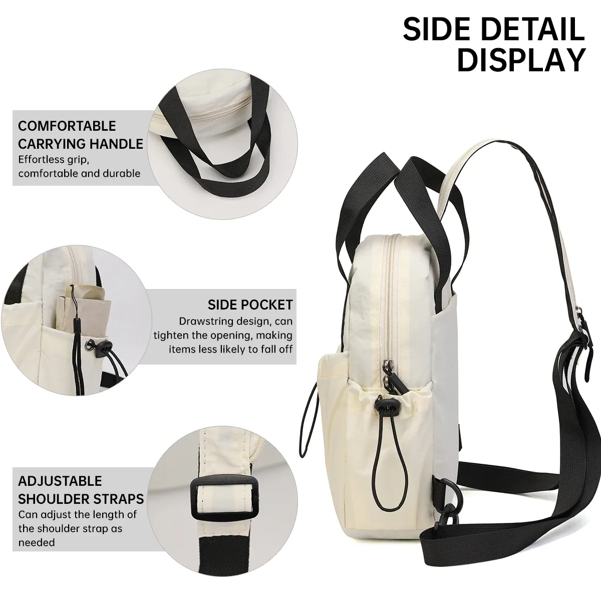 sac de poitrine pour étudiant, sac bandoulière, sac de voyage multifonctionnel double usage pour femme, léger, tendance, sac à dos polyvalent pour les trajets quotidiens