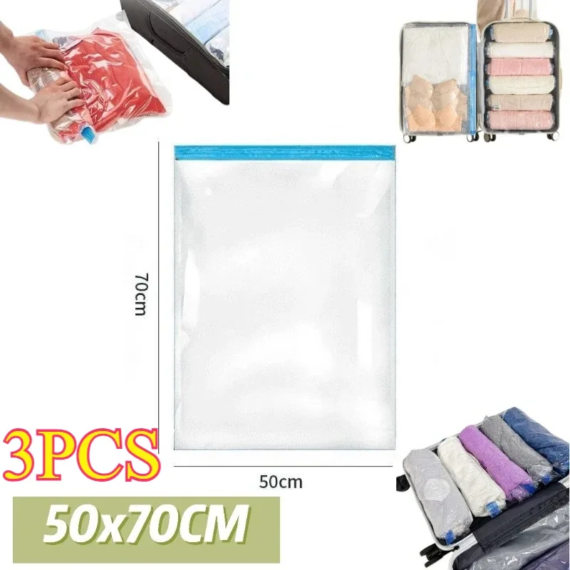sacs de rangement de voyage compressibles pour économiser de l'espace, accessoires de voyage, sac de compression pour l'emballage et les vêtements, pas besoin de pompe ni de vide.